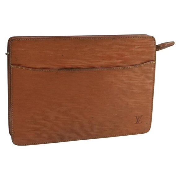 LOUIS VUITTON Epi Pochette Homme Bag Brown Zipangu Gold M52528 LV Auth th5481 - Picture 1 of 16